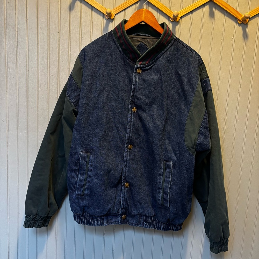 Vintage Yukon Trail Denim Jacket L 90s Bomber Snap
